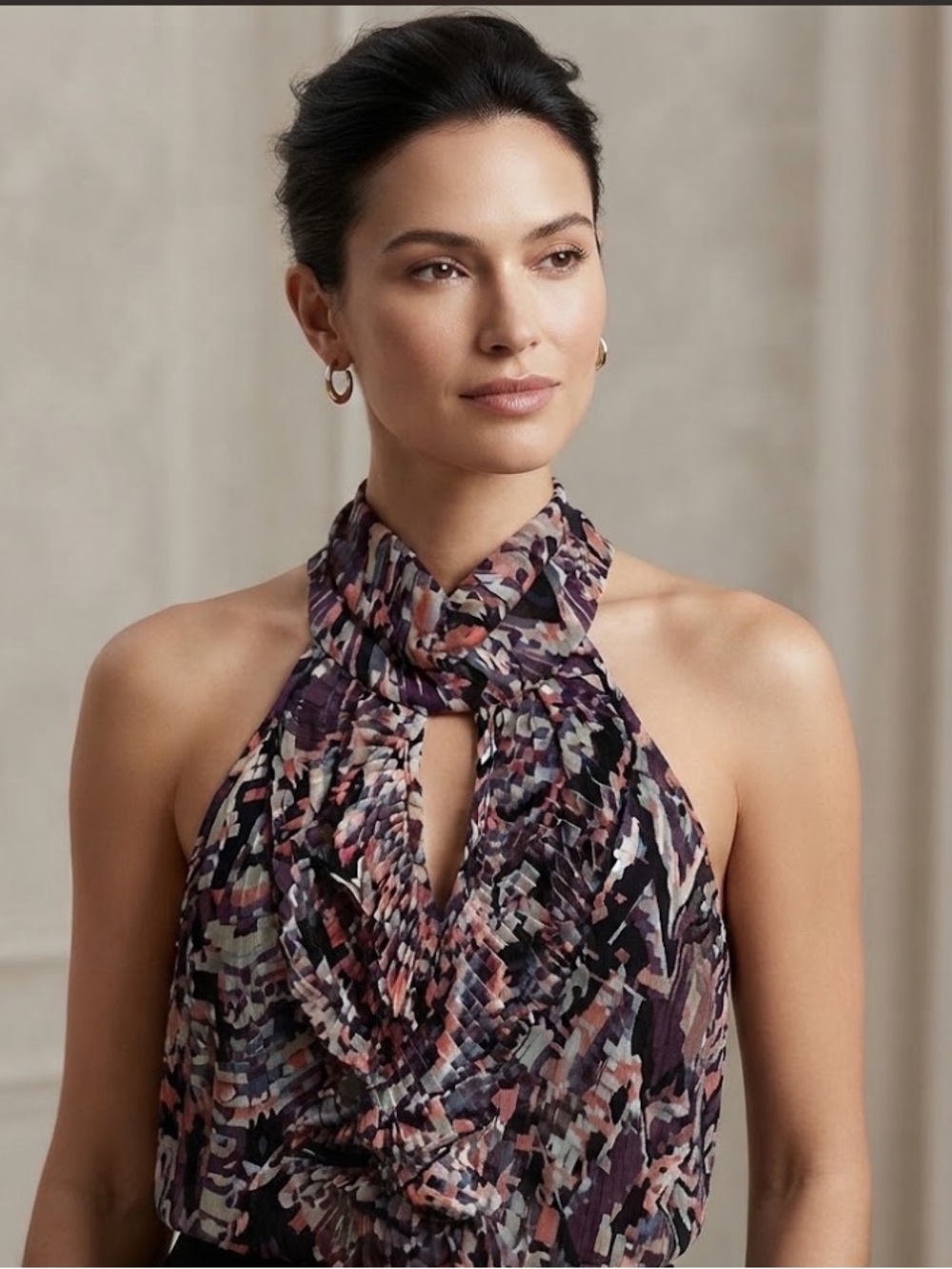 GRASS COLLECTION HALTER TOP BLOUSE